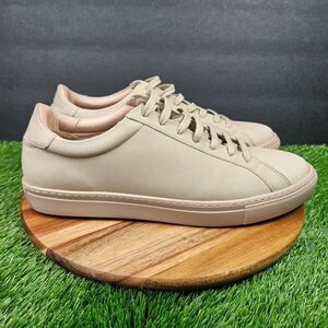 SuitSupply Trainer Beige Leather Casual Lace Up Lifestyle Daily Sneakers Mens 46